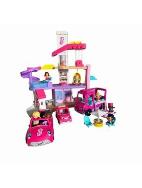 Fisher Price Little People Barbie Dream House + Ice Cream Truck + Car Bundle Lot